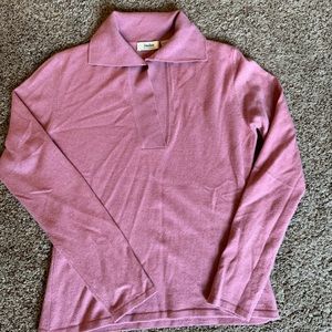 Cashmere pink shawl collar sweater from Neiman Marcus, size small